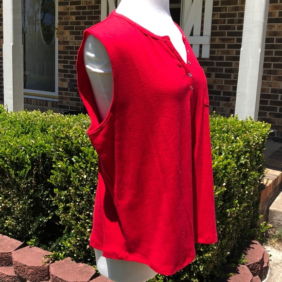 Liz Claiborne Red Tank Top - Picture 2 of 3
